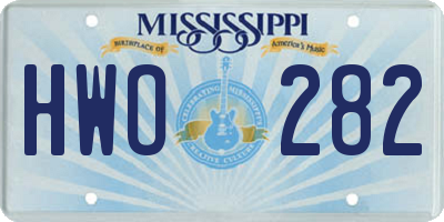 MS license plate HWO282