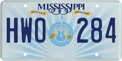 MS license plate HWO284