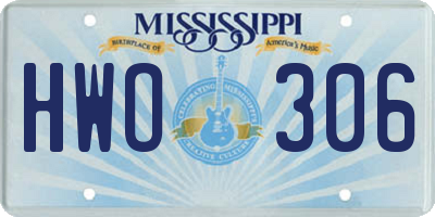 MS license plate HWO306