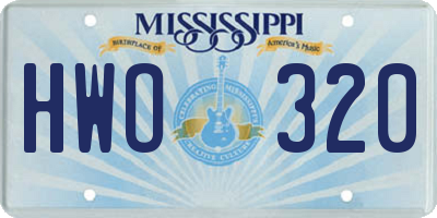MS license plate HWO320