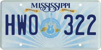 MS license plate HWO322
