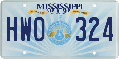 MS license plate HWO324