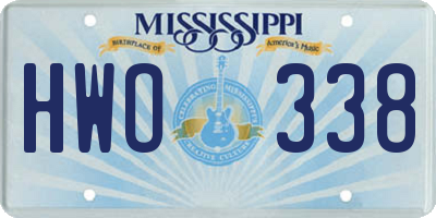 MS license plate HWO338