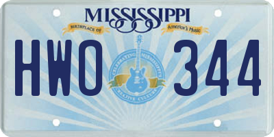 MS license plate HWO344