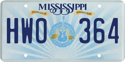 MS license plate HWO364
