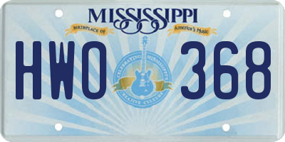 MS license plate HWO368