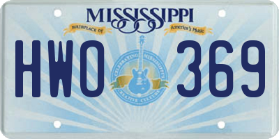 MS license plate HWO369