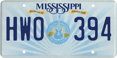 MS license plate HWO394