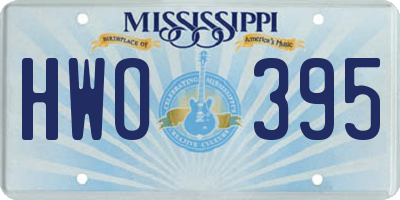 MS license plate HWO395