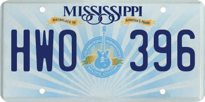MS license plate HWO396