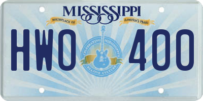 MS license plate HWO400