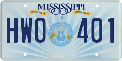 MS license plate HWO401