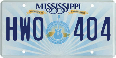 MS license plate HWO404