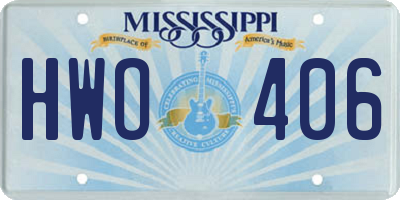 MS license plate HWO406