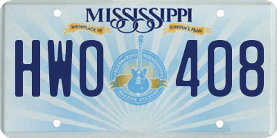 MS license plate HWO408