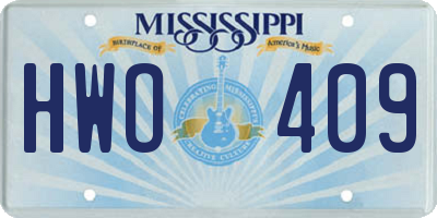 MS license plate HWO409