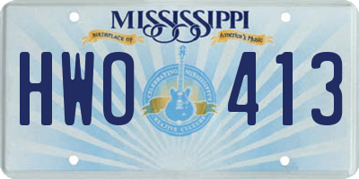 MS license plate HWO413