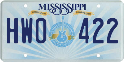MS license plate HWO422