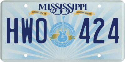 MS license plate HWO424