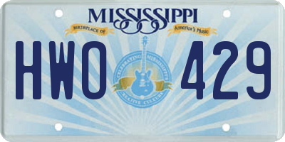 MS license plate HWO429