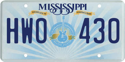 MS license plate HWO430