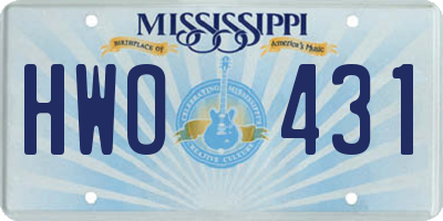 MS license plate HWO431