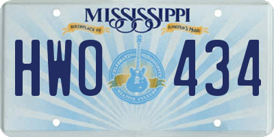 MS license plate HWO434
