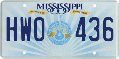 MS license plate HWO436