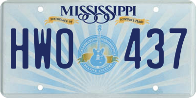 MS license plate HWO437