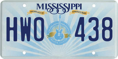 MS license plate HWO438
