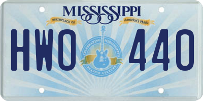 MS license plate HWO440