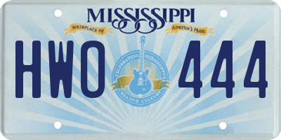 MS license plate HWO444
