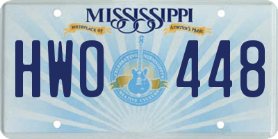 MS license plate HWO448