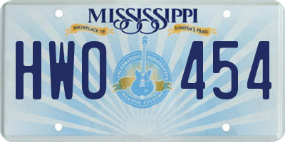 MS license plate HWO454