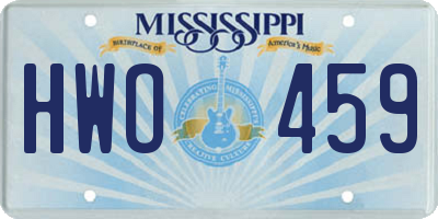 MS license plate HWO459