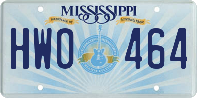 MS license plate HWO464