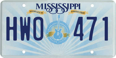 MS license plate HWO471