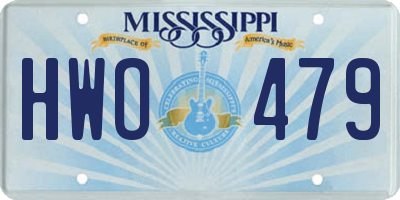 MS license plate HWO479
