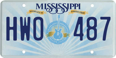 MS license plate HWO487