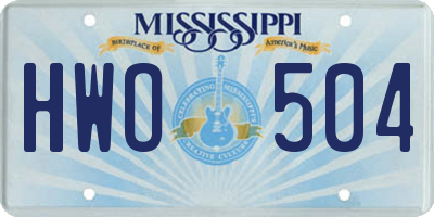 MS license plate HWO504