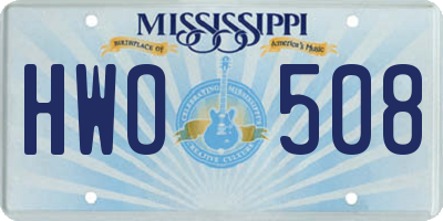 MS license plate HWO508