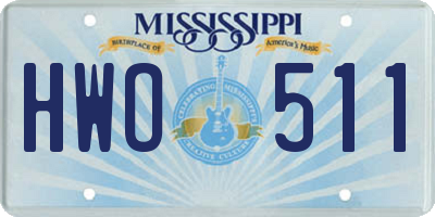 MS license plate HWO511