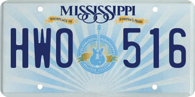 MS license plate HWO516