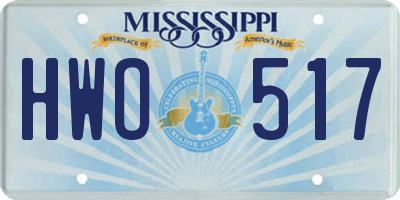 MS license plate HWO517