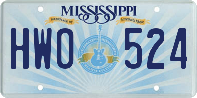 MS license plate HWO524