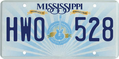 MS license plate HWO528