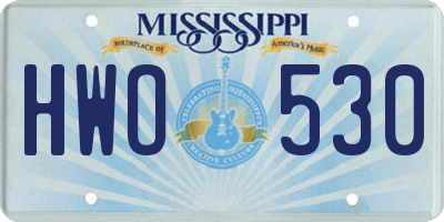 MS license plate HWO530