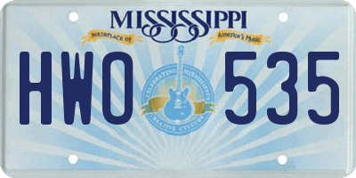 MS license plate HWO535