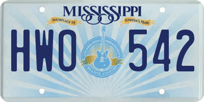 MS license plate HWO542