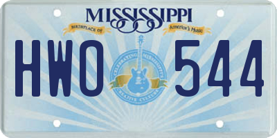 MS license plate HWO544